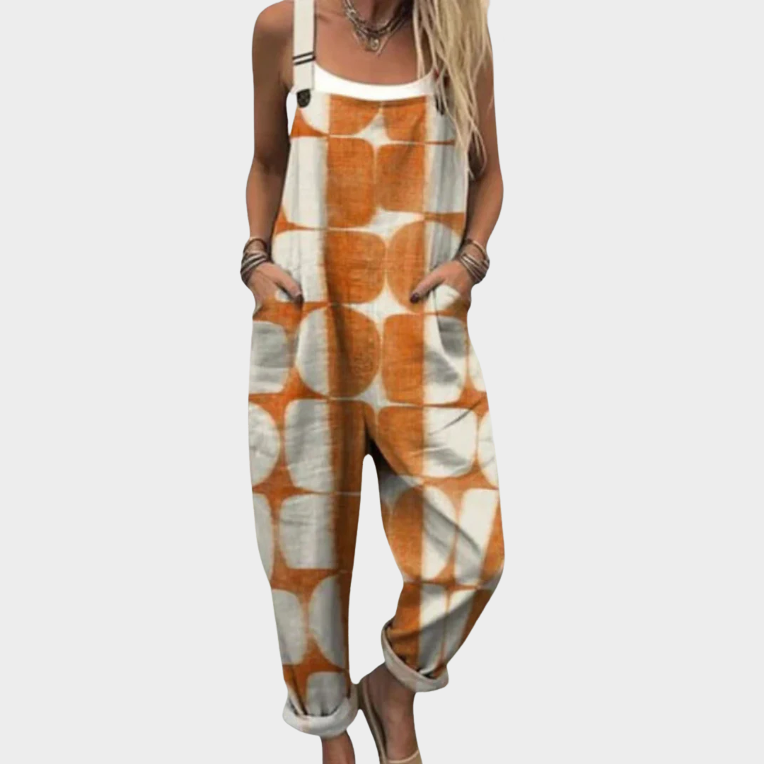Batik Circle Dungarees | Orange