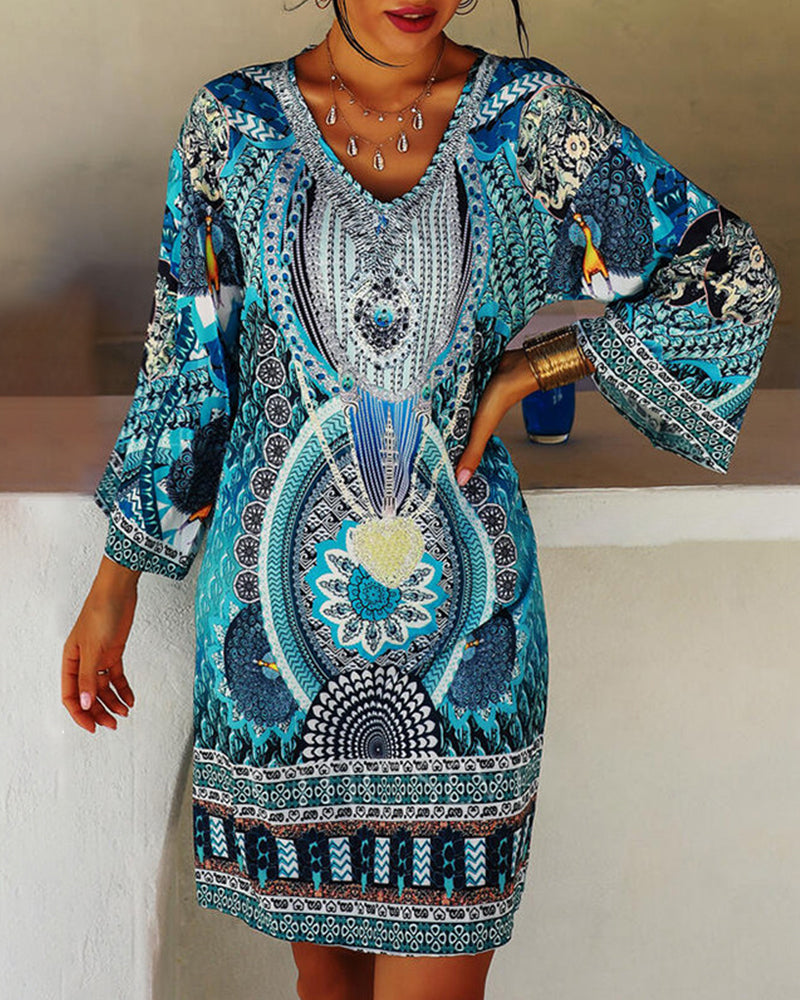 Emelia | Vibrant Boho Print Dress