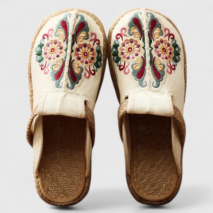 Clarize | Embroidered Flat Sandals
