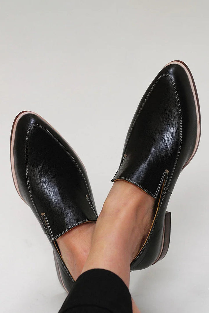Zofia | Black Patchwork Moccasin