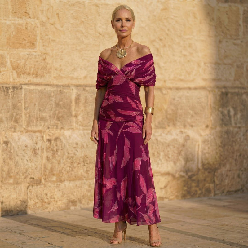 Celeste Leaf Print Dress