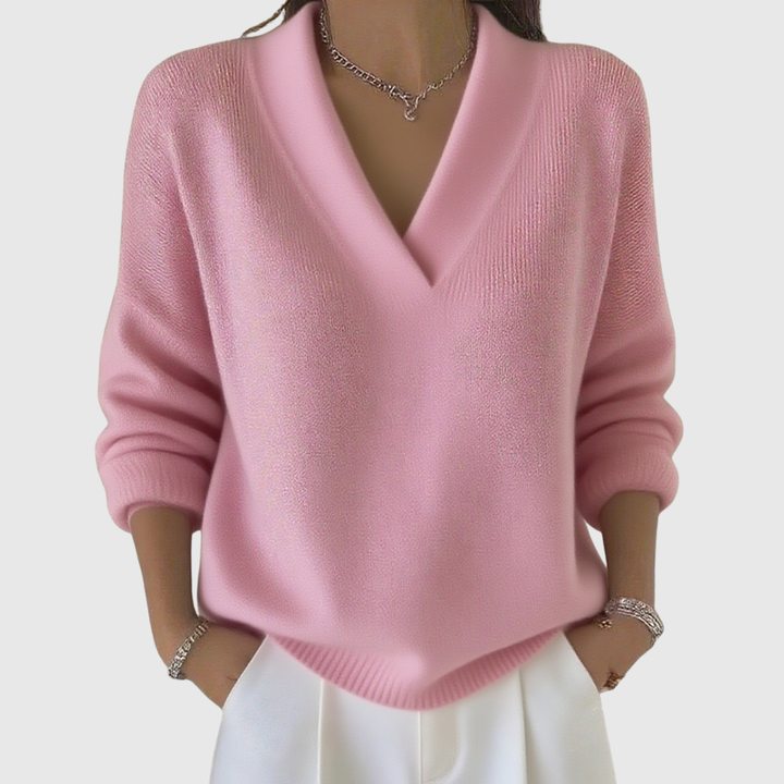 Faye | Soft V-Neck Jumper, Relaxed Fit