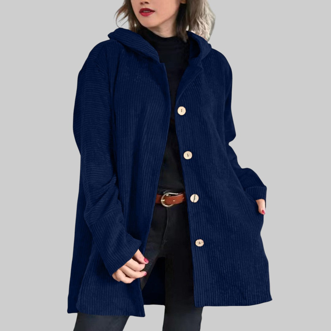 Cordia | Hooded Corduroy Quilted Jacket
