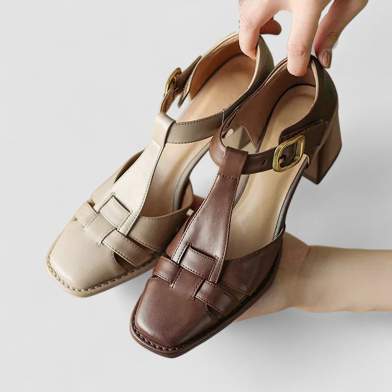 Scarlett | Orthopedic T-Strap Block-Heel Sandals