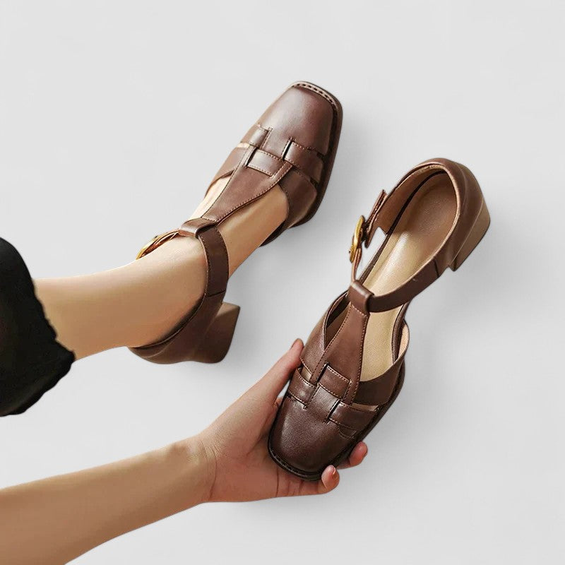 Scarlett | Orthopedic T-Strap Block-Heel Sandals