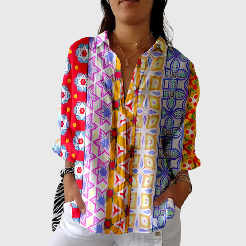Colourful Printed Lightweight Blouse — Style 25