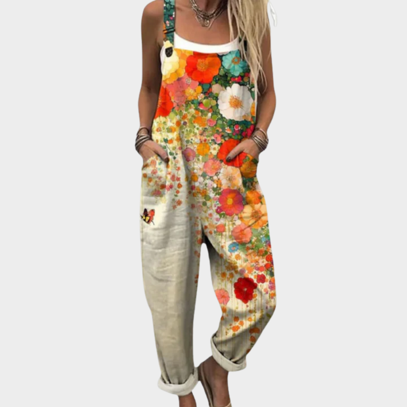 Poppy Floral Dungarees