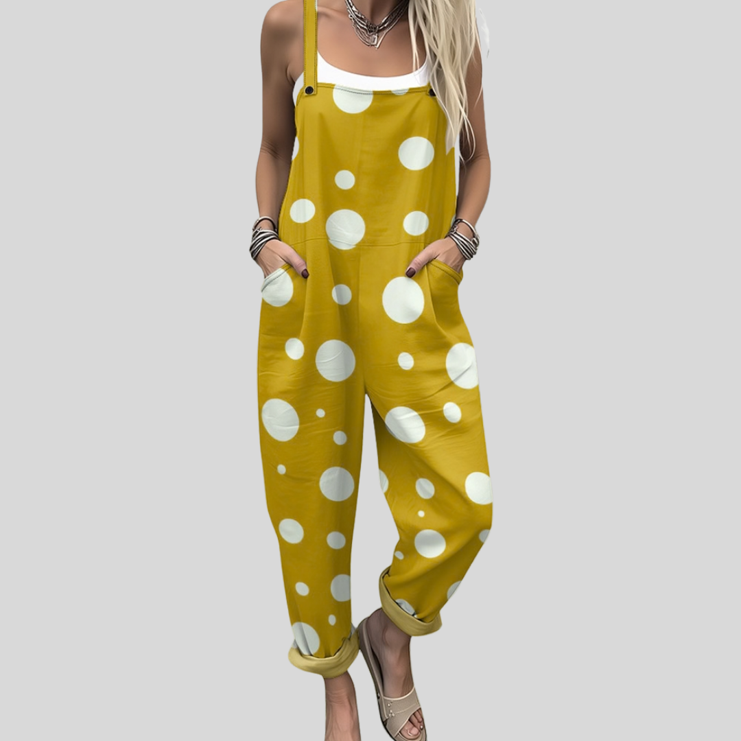 Polka Dot Dungarees | Mustard Yellow
