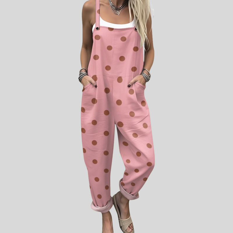 Pink Polka Dot Overalls