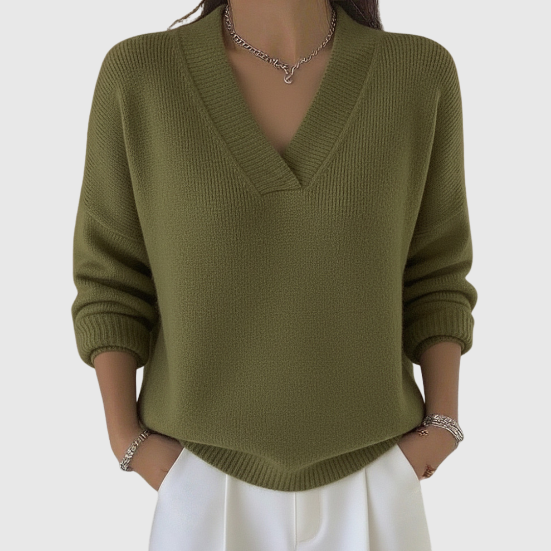 Faye | Soft V-Neck Jumper, Relaxed Fit