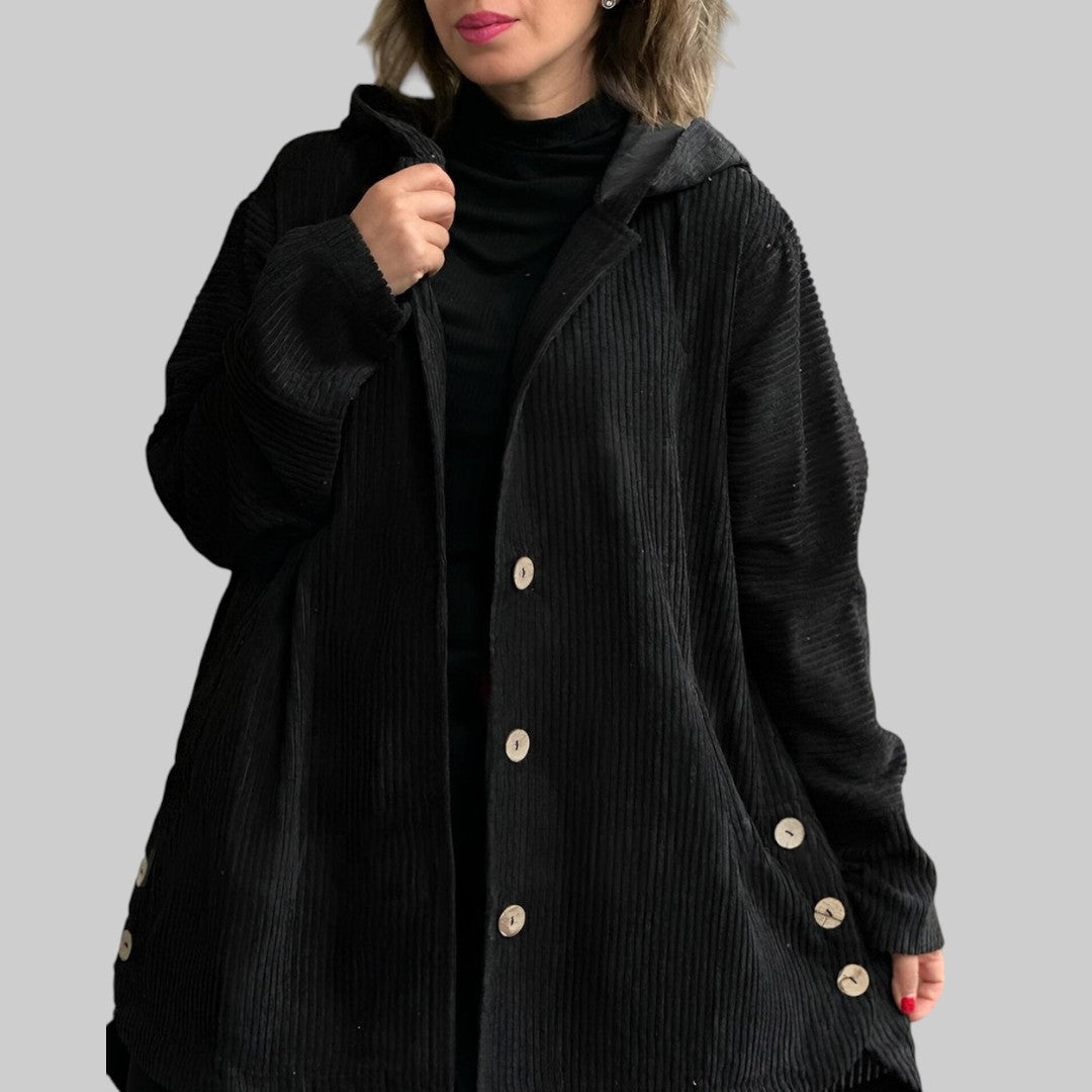 Cordia | Hooded Corduroy Quilted Jacket