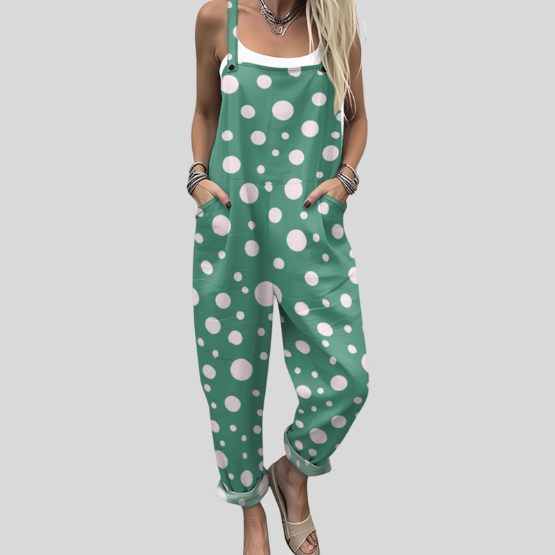 Green Polka Dot Overalls