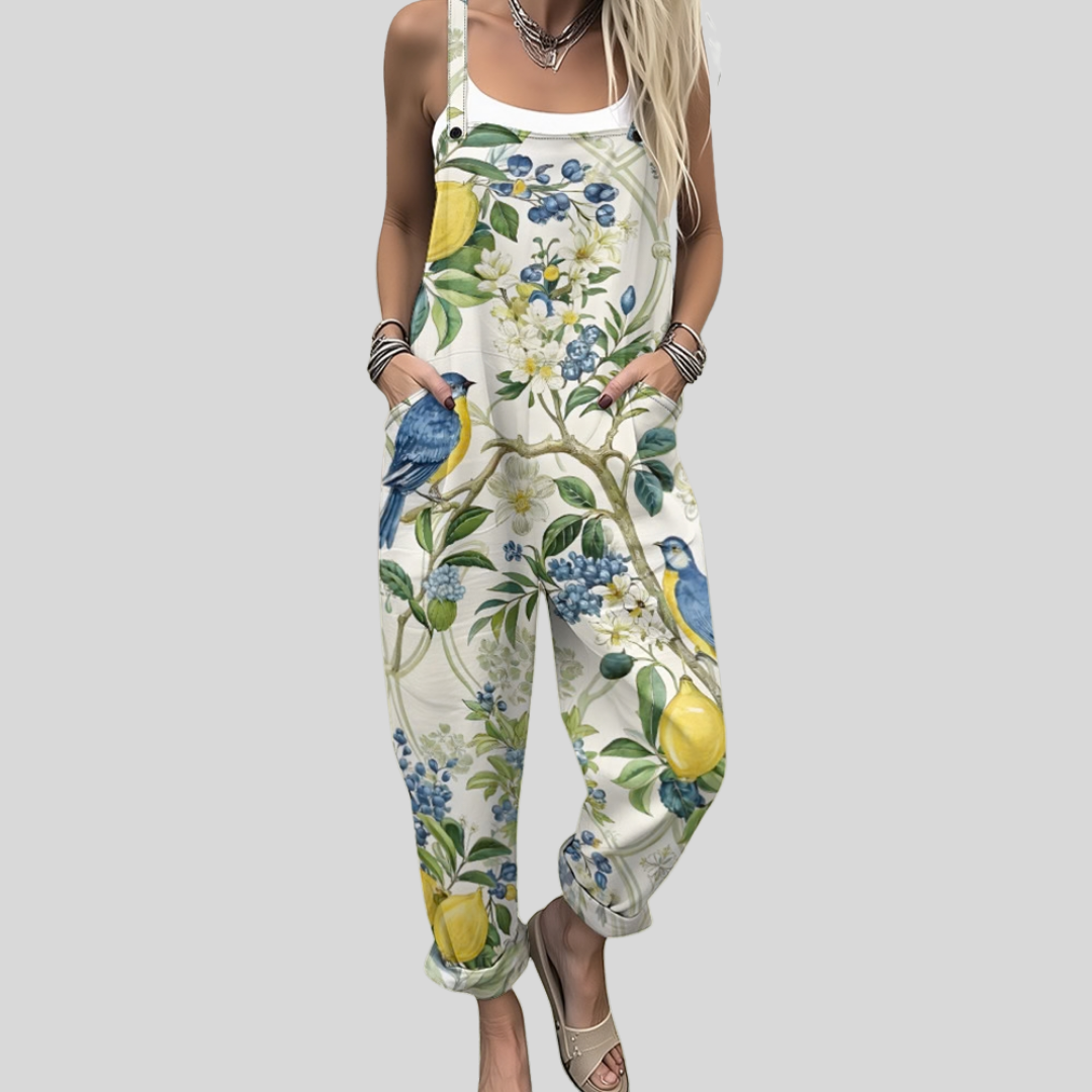 Lemon & Berry Print Dungarees