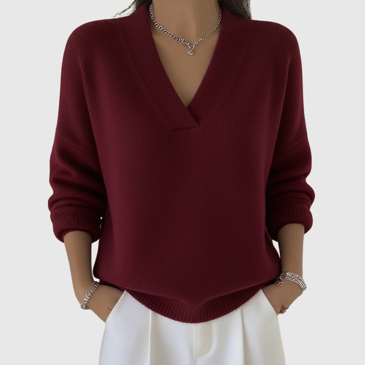 Faye | Soft V-Neck Jumper, Relaxed Fit