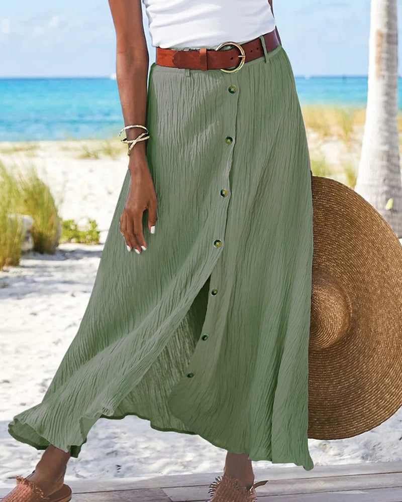 Syndy | Flowing Button Skirt