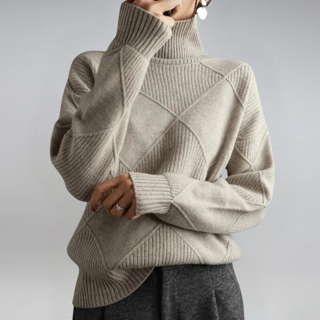 Lauren | Luxurious Standing-Collar Cashmere Jumper