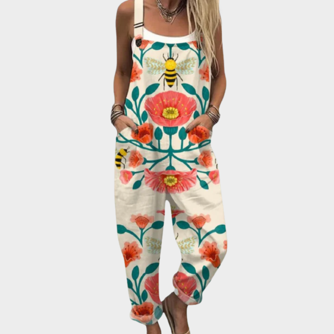 Poppy & Bee Print Dungarees