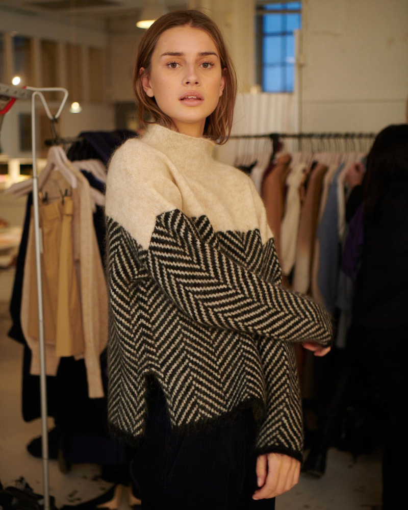 Norah | Cotton Standing-Collar Jumper