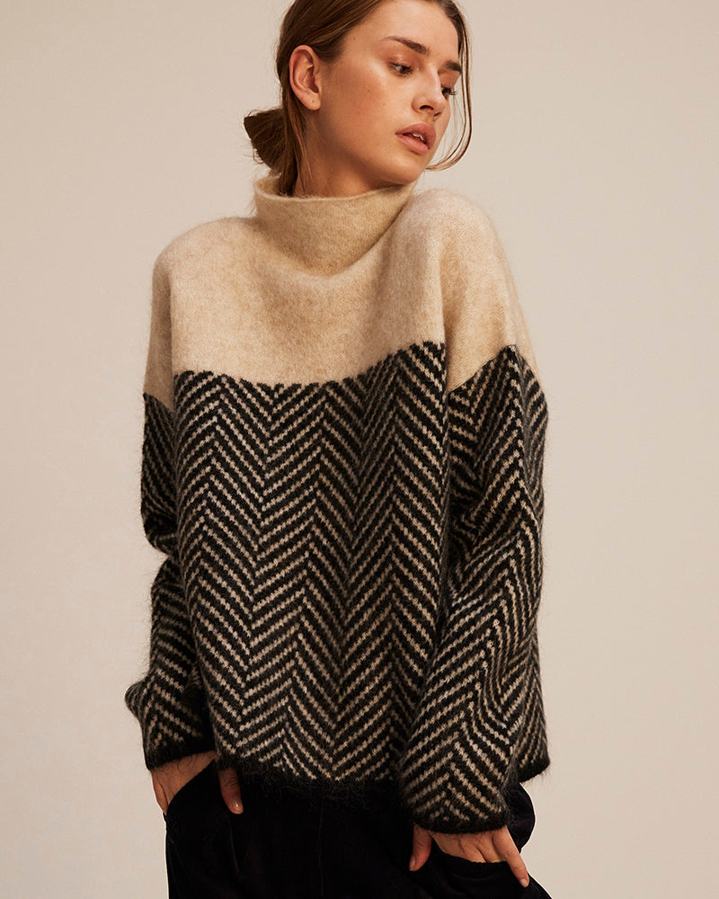 Norah | Cotton Standing-Collar Jumper