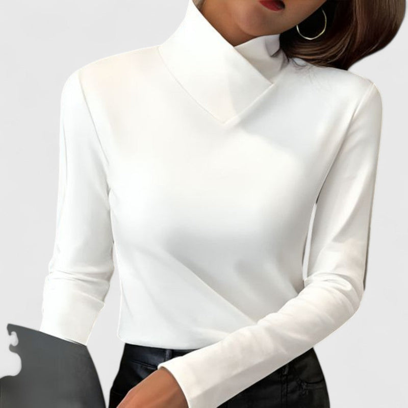 Clair Elegant Stand-Collar Jumper