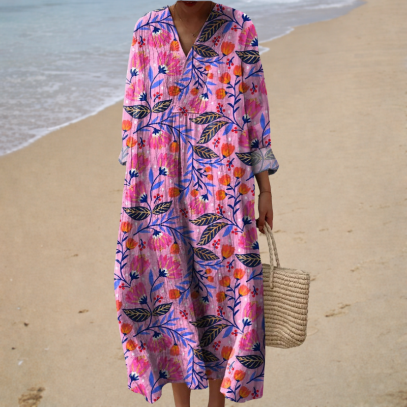 Coastal Print Summer Dress