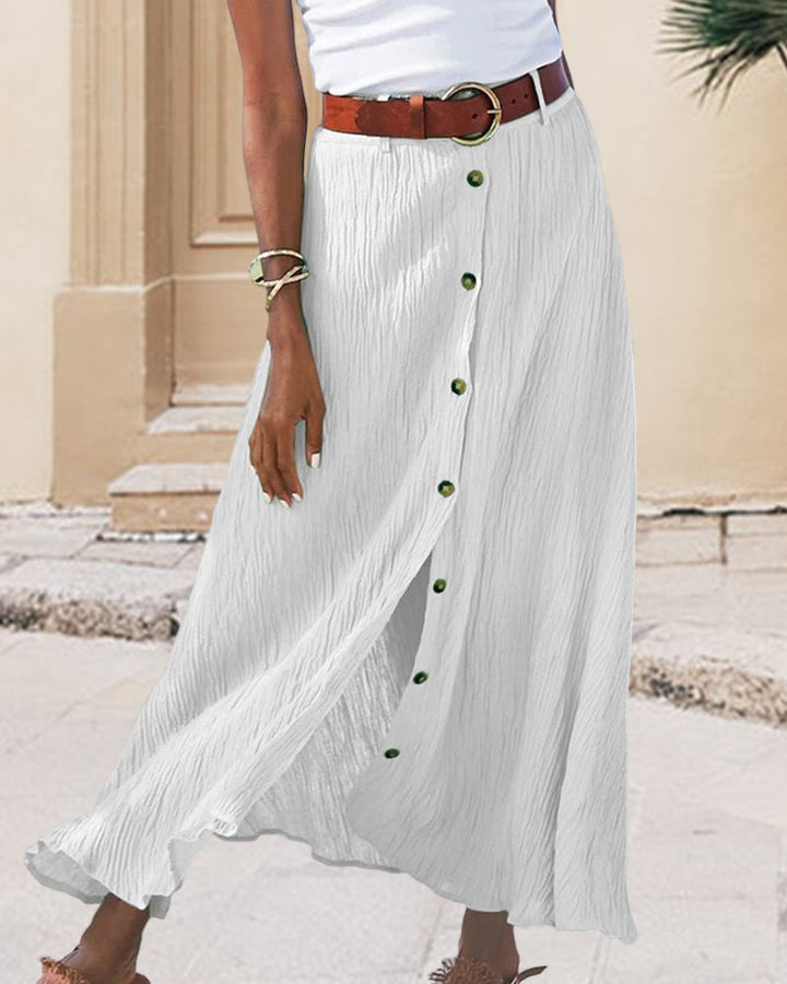 Syndy | Flowing Button Skirt