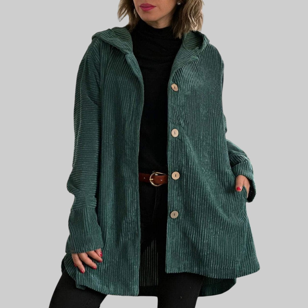Cordia | Hooded Corduroy Quilted Jacket