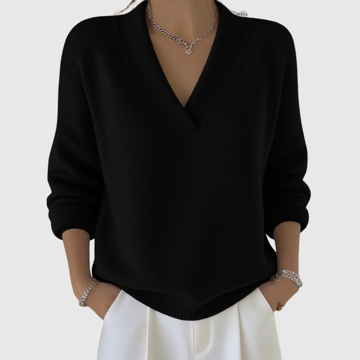 Faye | Soft V-Neck Jumper, Relaxed Fit