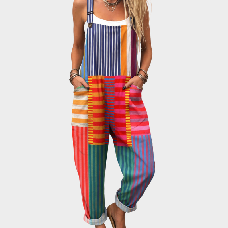 Colourful Striped Mix Dungarees