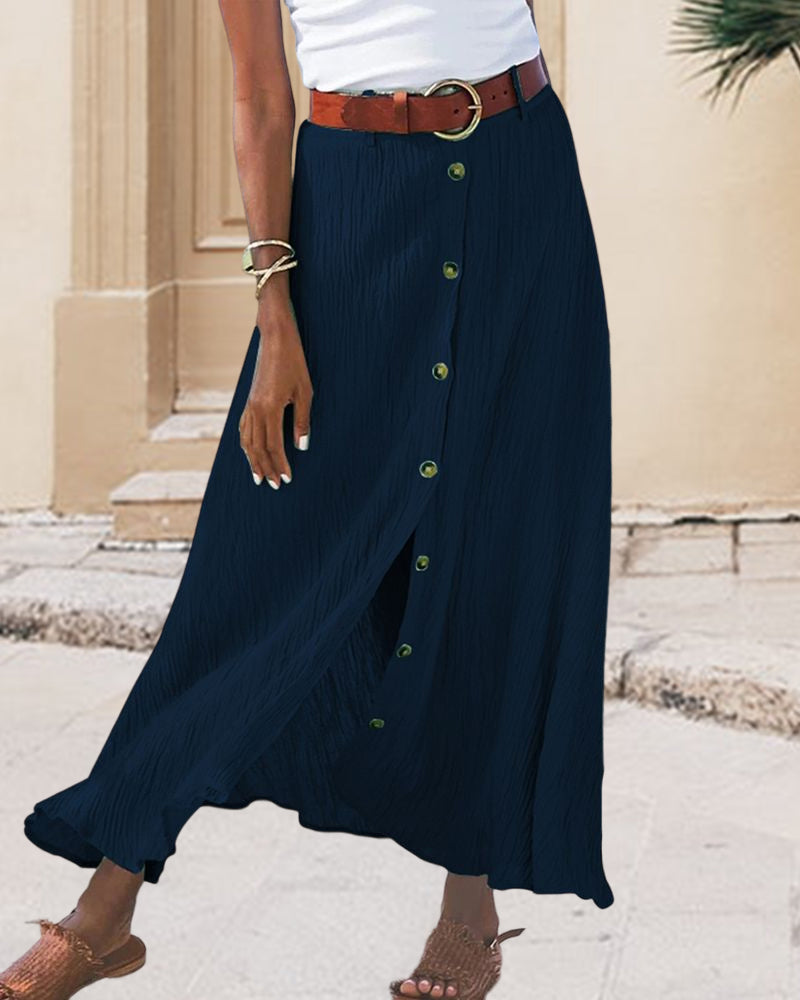 Syndy | Flowing Button Skirt