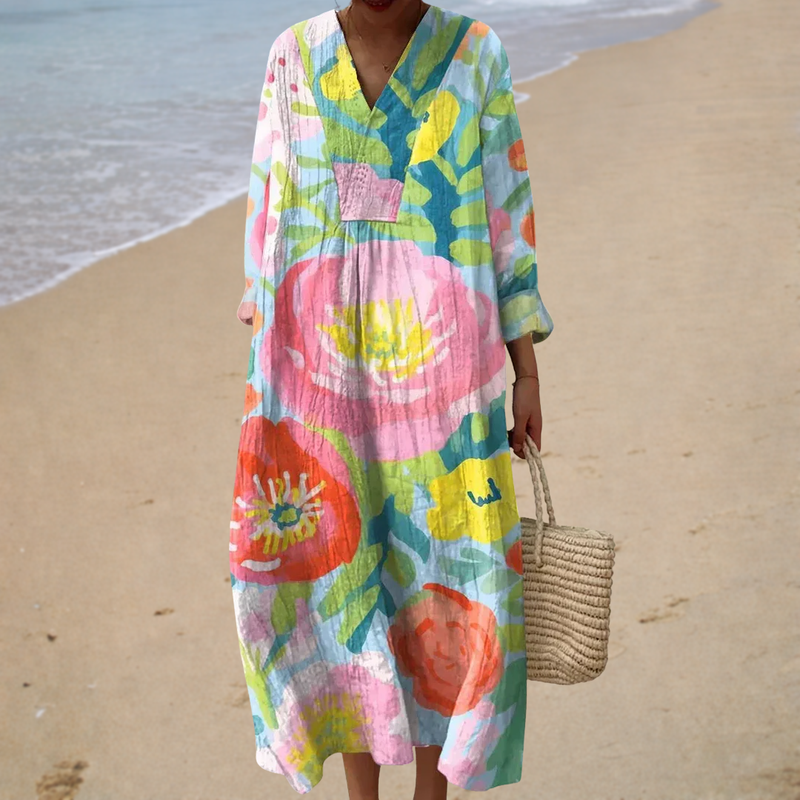 Flowing Printed Summer Dress — Style 1