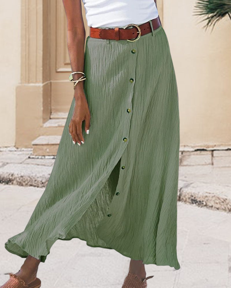 Syndy | Flowing Button Skirt