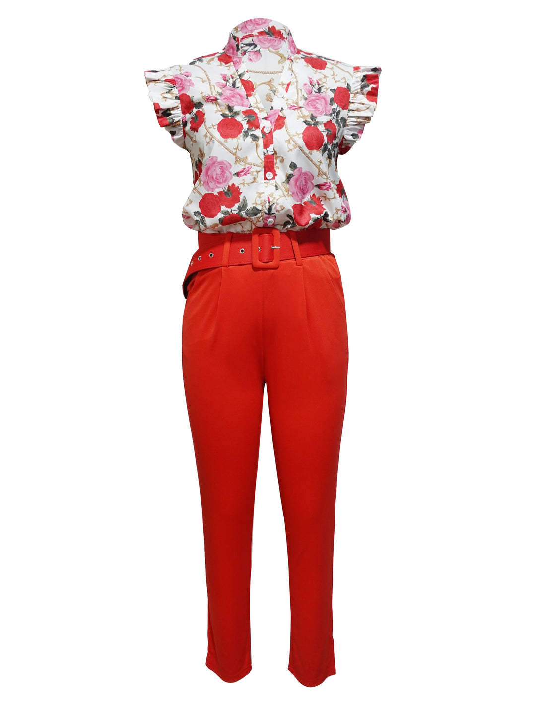Florabel | Elegant Ruffle-Sleeve Set