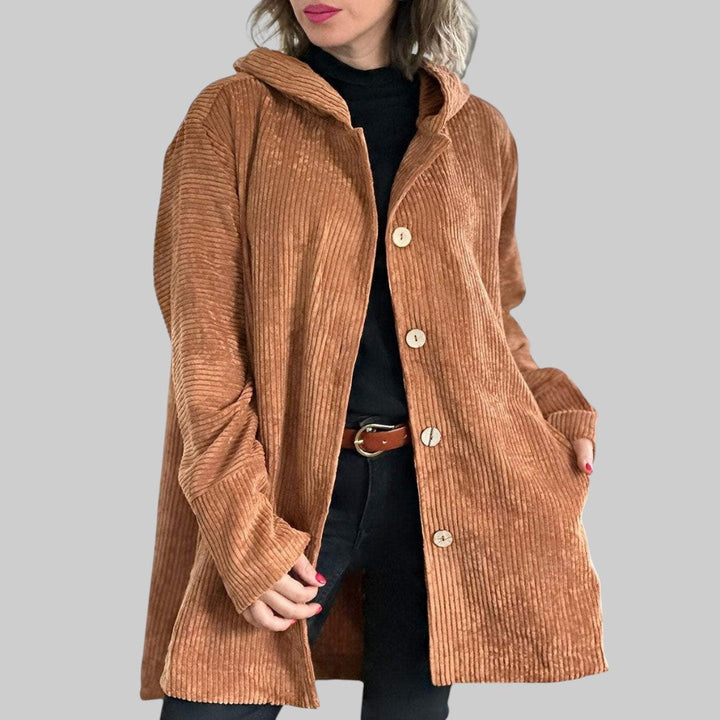 Cordia | Hooded Corduroy Quilted Jacket