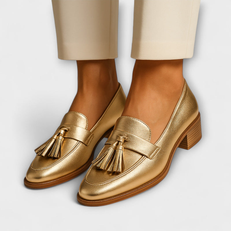 Céleste | Gold Moccasins