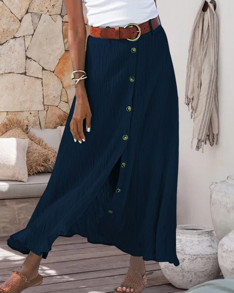 Syndy | Flowing Button Skirt