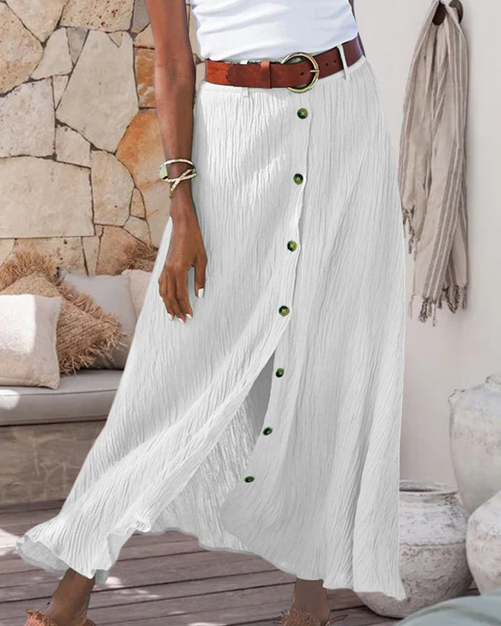 Syndy | Flowing Button Skirt