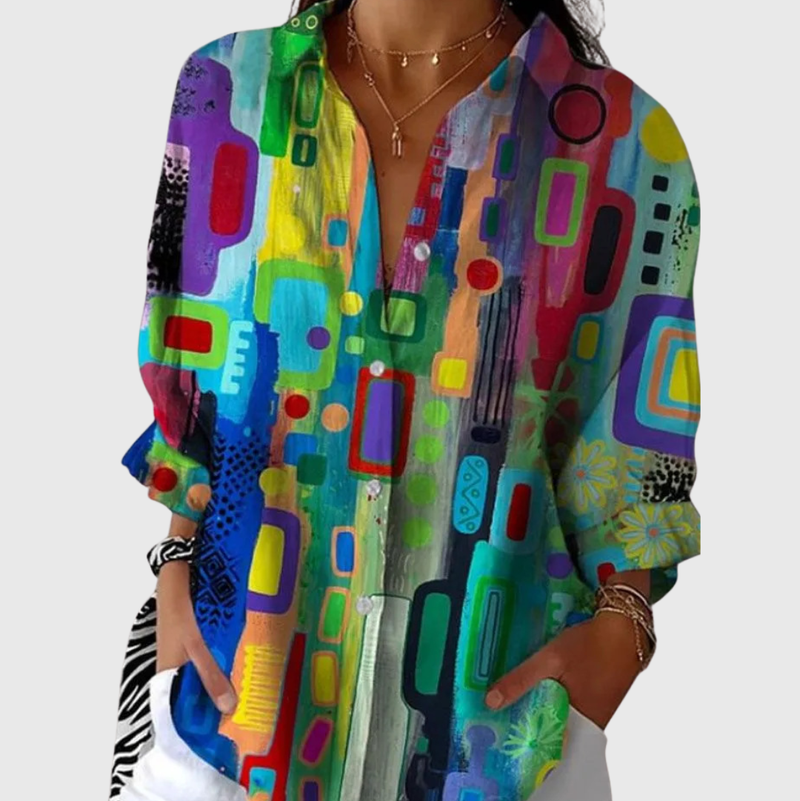 Colourful Printed Lightweight Blouse — Style 26