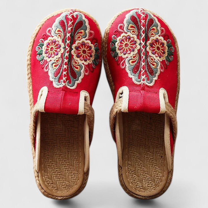 Clarize | Embroidered Flat Sandals