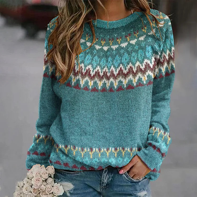 Regina | Retro Wave-Pattern Jumper
