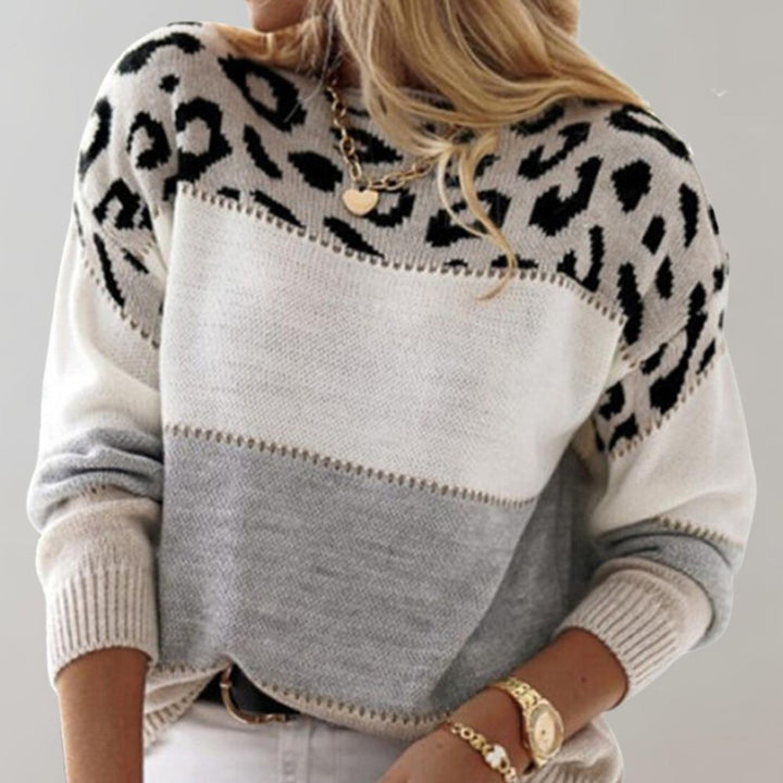 Diane | Leopard-Accent Knit Jumper