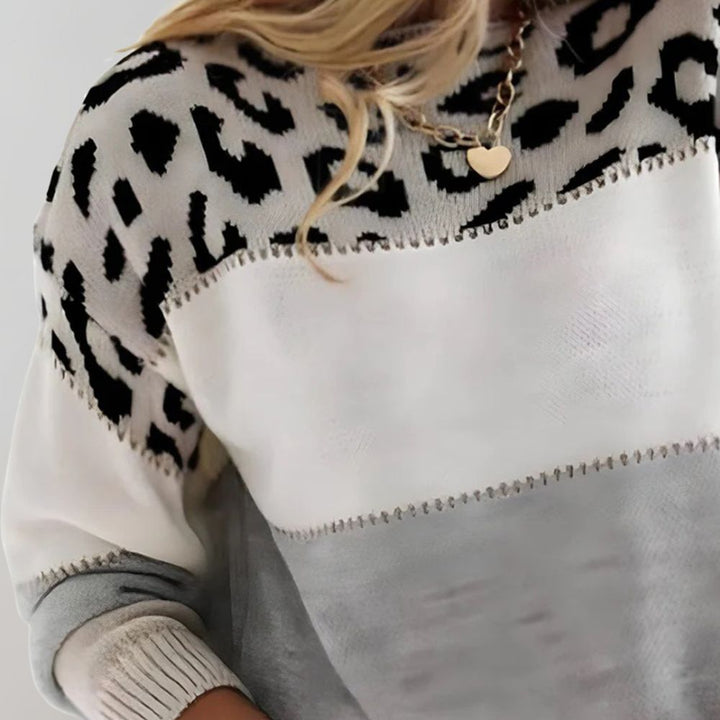 Diane | Leopard-Accent Knit Jumper