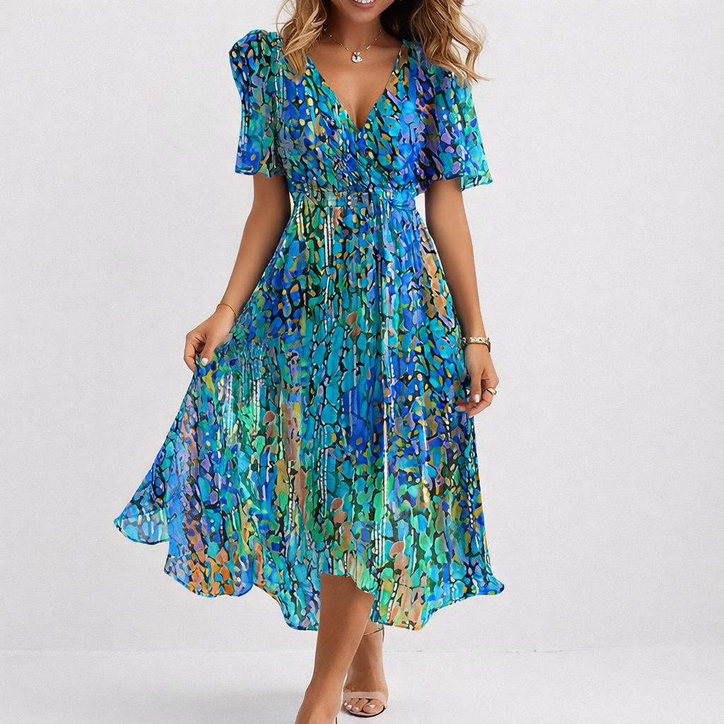 Saphir | Airy Blue Coastal Midi Dress