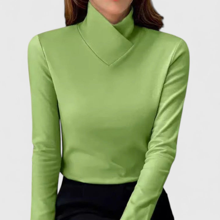 Clair Elegant Stand-Collar Jumper