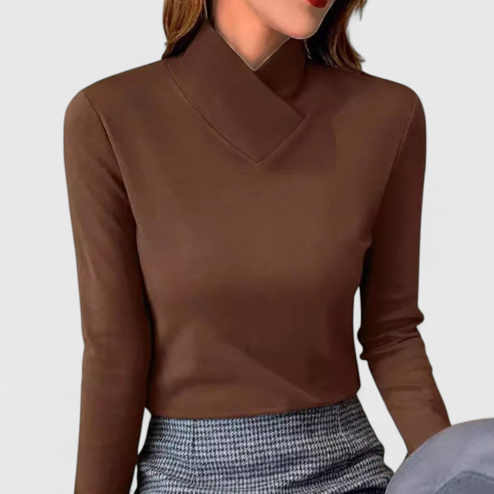 Clair Elegant Stand-Collar Jumper