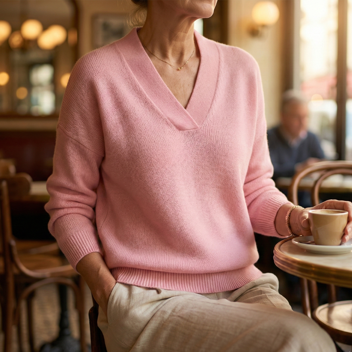 Faye | Soft V-Neck Jumper, Relaxed Fit