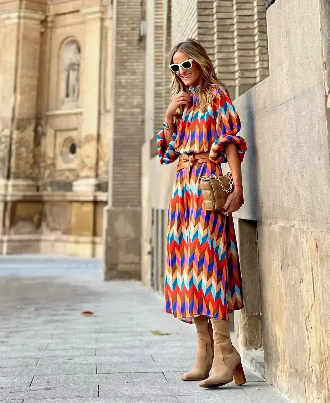 Cassandra | Vibrant Geometric Dress