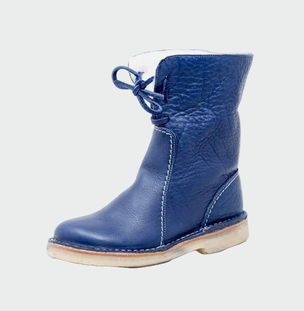 Warm Fur-Lined Leather Boots