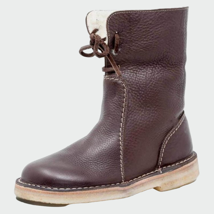 Warm Fur-Lined Leather Boots
