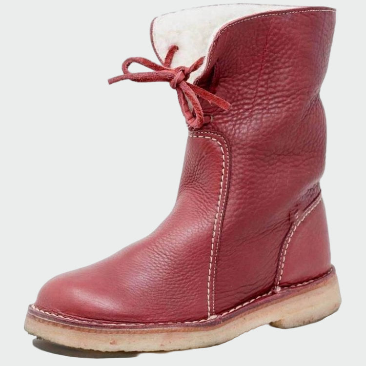 Warm Fur-Lined Leather Boots